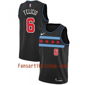 Chicago Bulls Trikot Cristiano Felicio 6 2018-19 Nike City Edition Schwarz Swingman - Herren